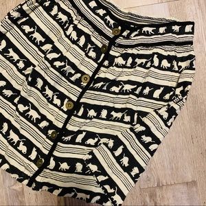 Urban Outfitters cat print button front skirt